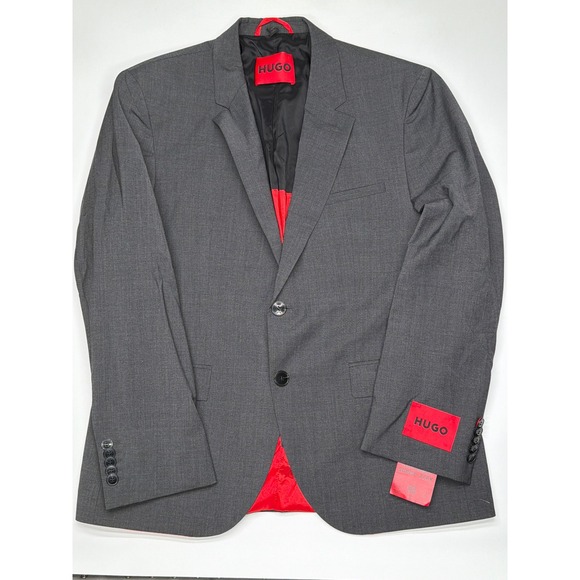 Hugo Boss‎ Men's Grey Super Flex Two Button Blazer Jacket 38S NWT